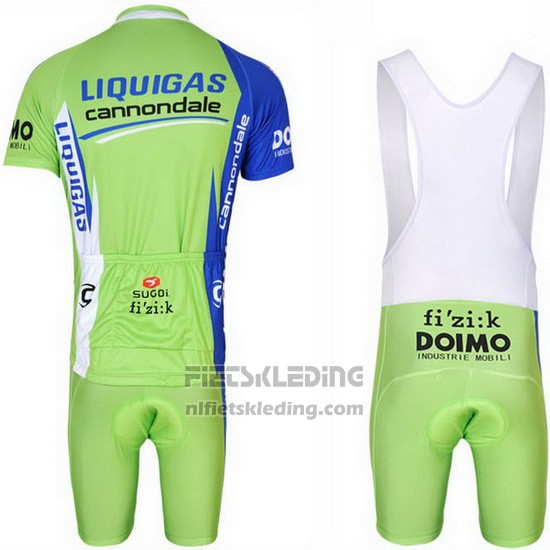 2013 Fietskleding Liquigas Cannondale Wit en Groen Korte Mouwen en Koersbroek